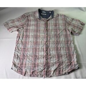 Tommy Bahama Reversible Plaid Camp Shirt Button Up Short Sleeve Casual Men Large